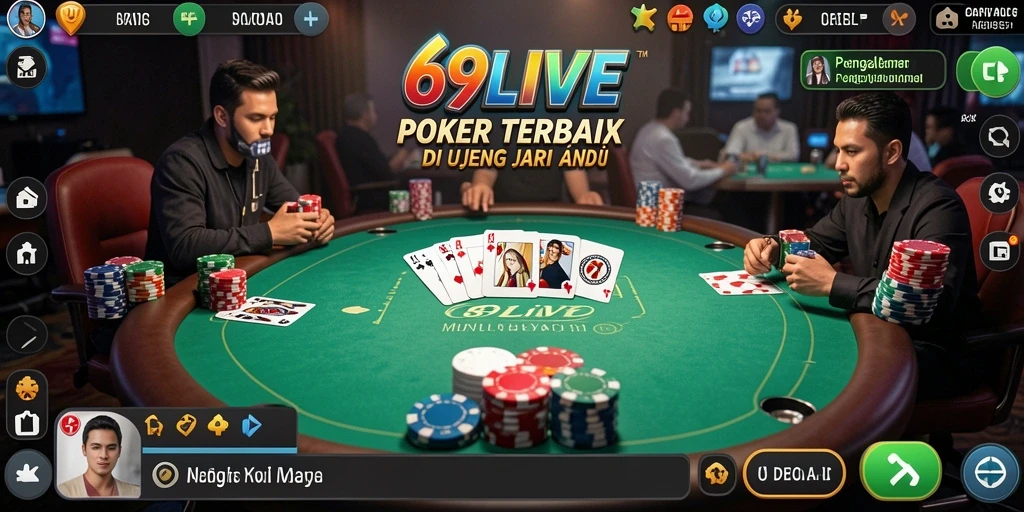 Tangkapan layar gameplay Poker yang mendebarkan di 69LIVE.