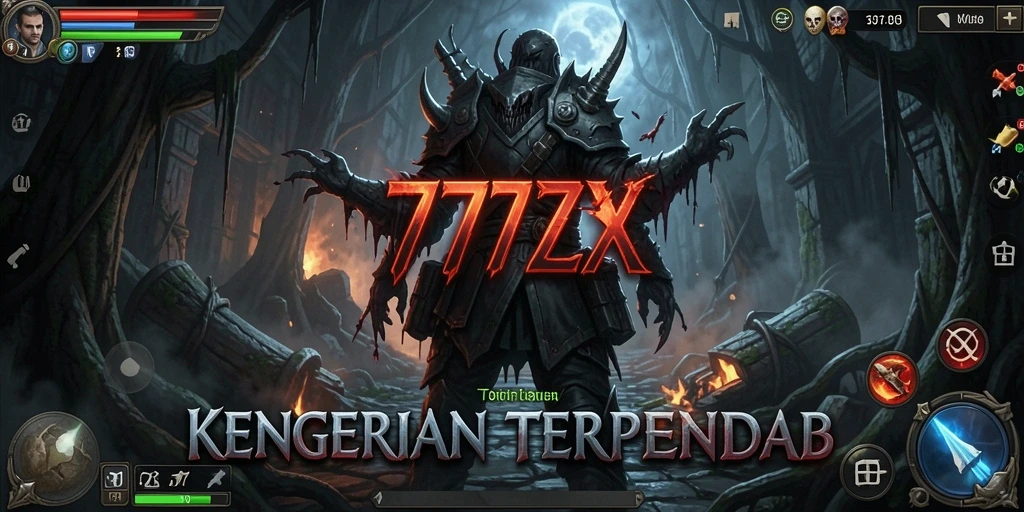 Screenshot utama 777ZX menampilkan suasana gameplay Horror yang mencekam.
