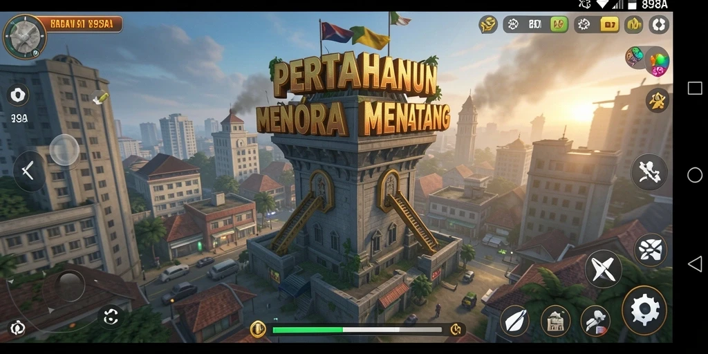 Gameplay 898A menampilkan pertahanan menara yang mendebarkan.
