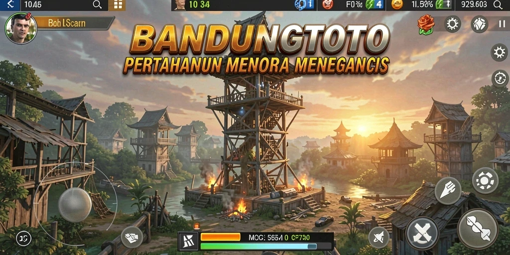 Screenshot gameplay menampilkan menara pertahanan yang sedang disiapkan.