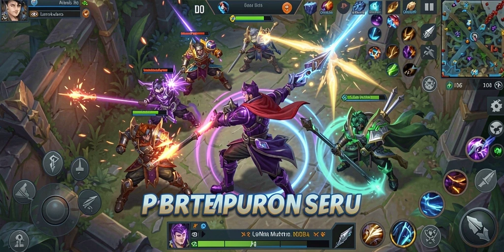 Tampilan gameplay menarik D06 dalam pertempuran MOBA.