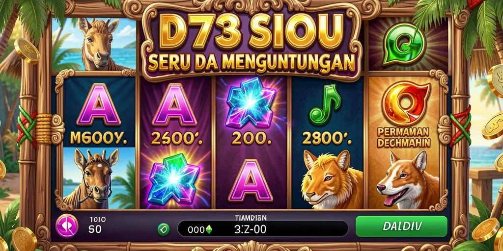 Tampilan gameplay slot D73 yang menarik dan penuh warna.