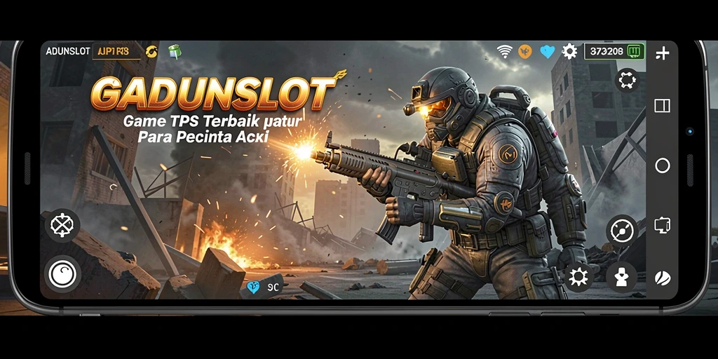 Screenshot GADUNSLOT menampilkan aksi cepat dalam gameplay TPS.