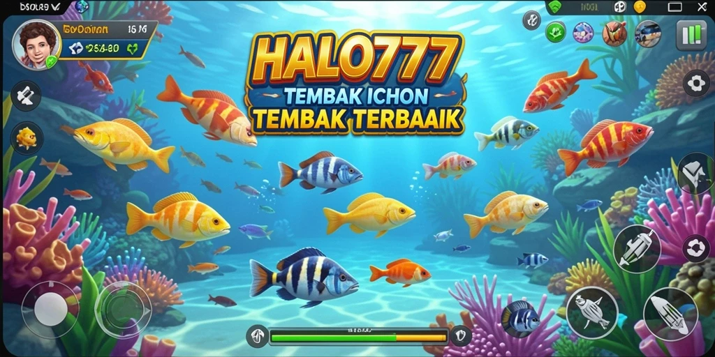 Tampilan gameplay menembak ikan yang seru dan mengasyikkan di HALO777.