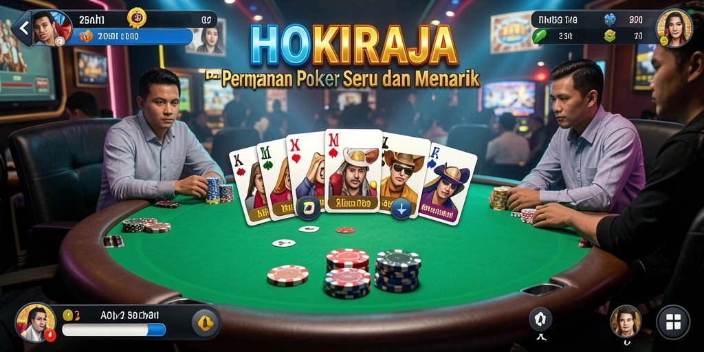 Tampilan gameplay seru HOKIRAJA dengan pemain yang berkompetisi.