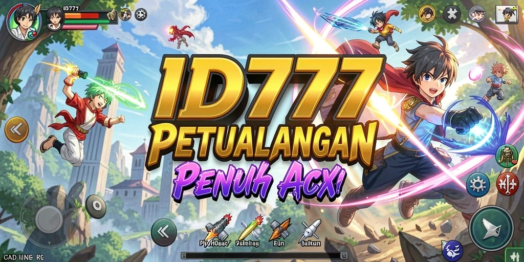 Screenshot ID777 menampilkan aksi pertarungan karakter anime yang menarik.