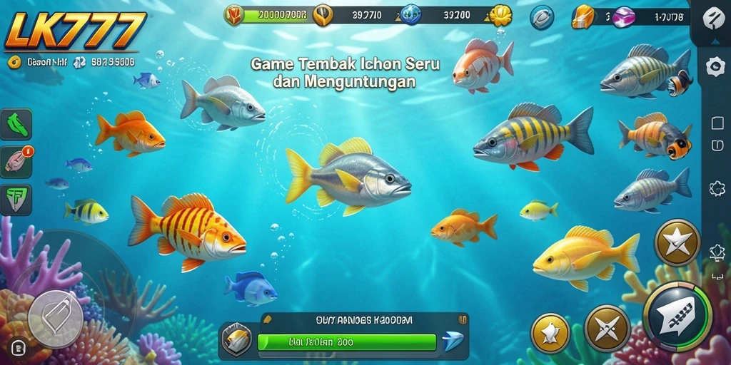 Gameplay seru dengan berbagai ikan untuk ditembak.