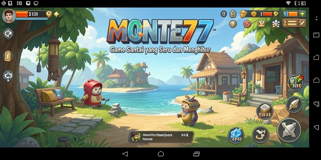 Tampilan gameplay MONTE77 yang menarik dan penuh warna.