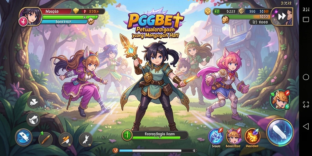 Screenshot gameplay PGBET menampilkan aksi karakter anime yang dinamis.