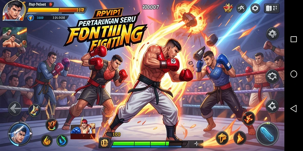 Gameplay RPVIP1 menampilkan pertarungan seru dengan karakter yang beragam.