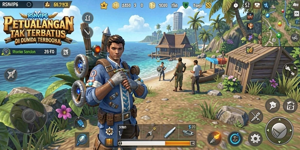 Screenshot gameplay RSNVIP6 menampilkan keragaman dan keindahan dunia terbuka.