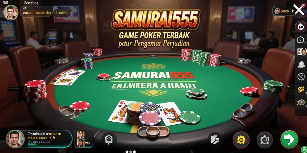 Screenshot gameplay SAMURAI555 yang menampilkan aksi Poker seru.