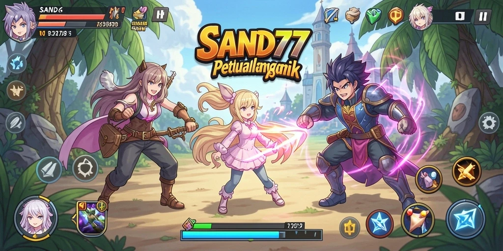 Gameplay seru dan karakter-karakter dari SAND77 dalam dunia anime.