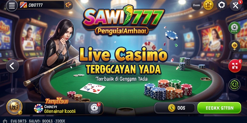 Tampilan screenshot gameplay Live Casino SAWIT777 dengan dealer langsung.