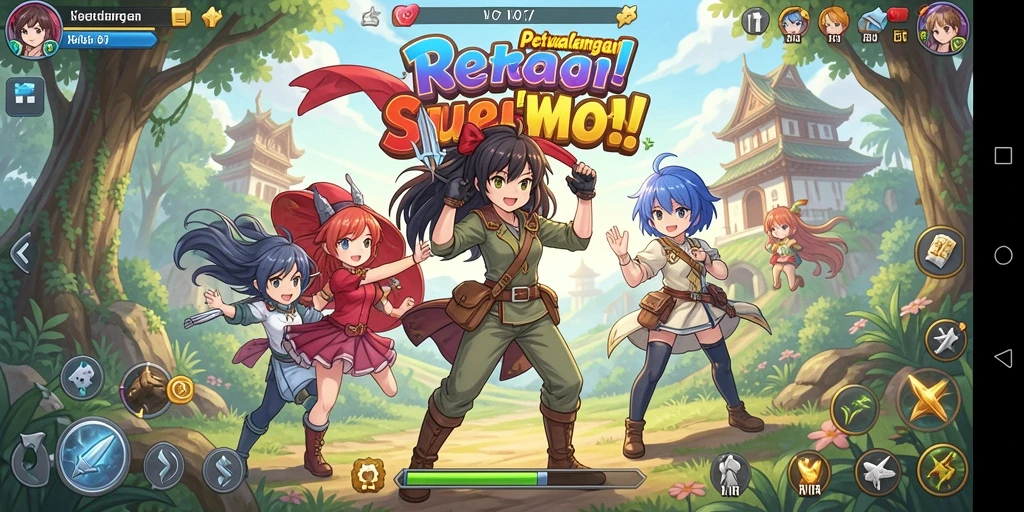 Gameplay menarik dalam V07 yang menampilkan karakter anime ikonik.