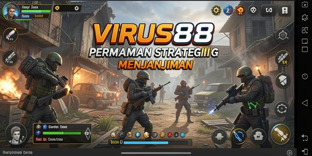 Tangkapan layar dari gameplay VIRUS88 yang menunjukkan strategi dan aksi mendebarkan.