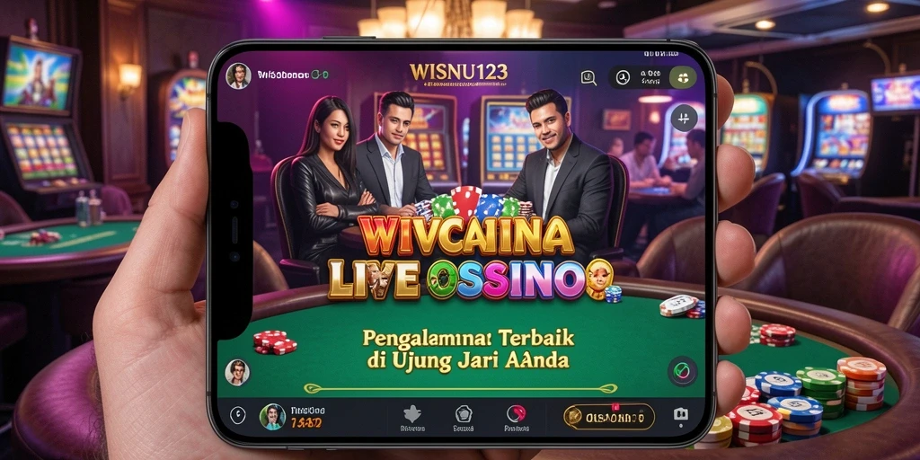 Tampilan menarik dari <strong>WISNU123</strong> menampilkan dealer dan permainan kasino secara langsung.