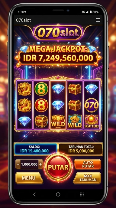 Screenshot aplikasi 070slot dengan banyak pilihan kategori aplikasi.